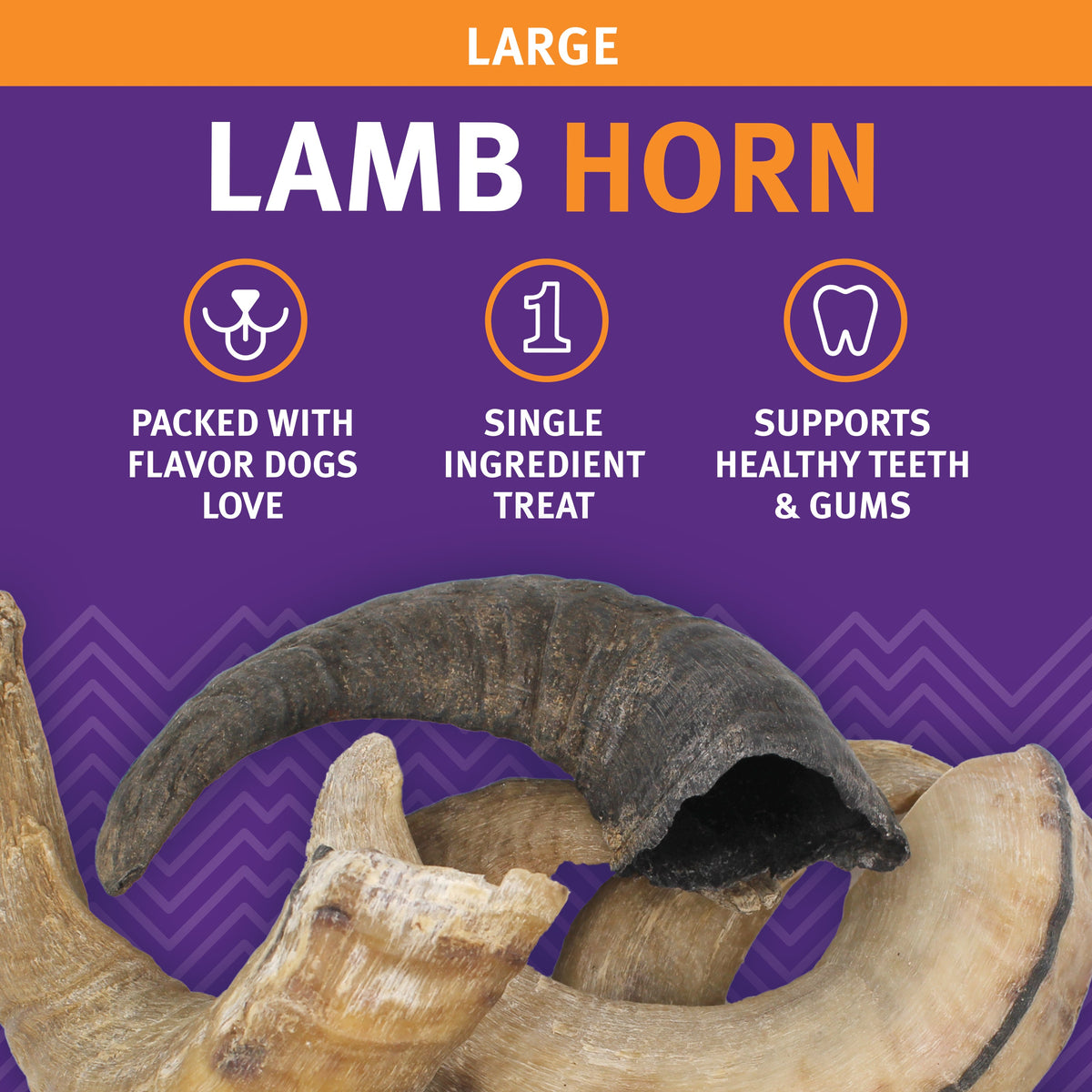 Large Lamb Horn Dog Chew product image 3