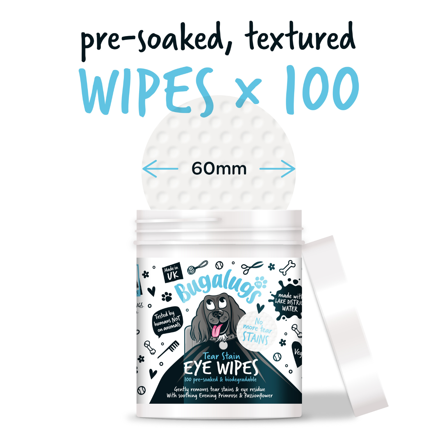 Dog Tear Stain Eye Wipes, 100 Pre-Soaked Textured Biodegradable Pads for Gentle Daily Eye-Area Cleaning source image 4