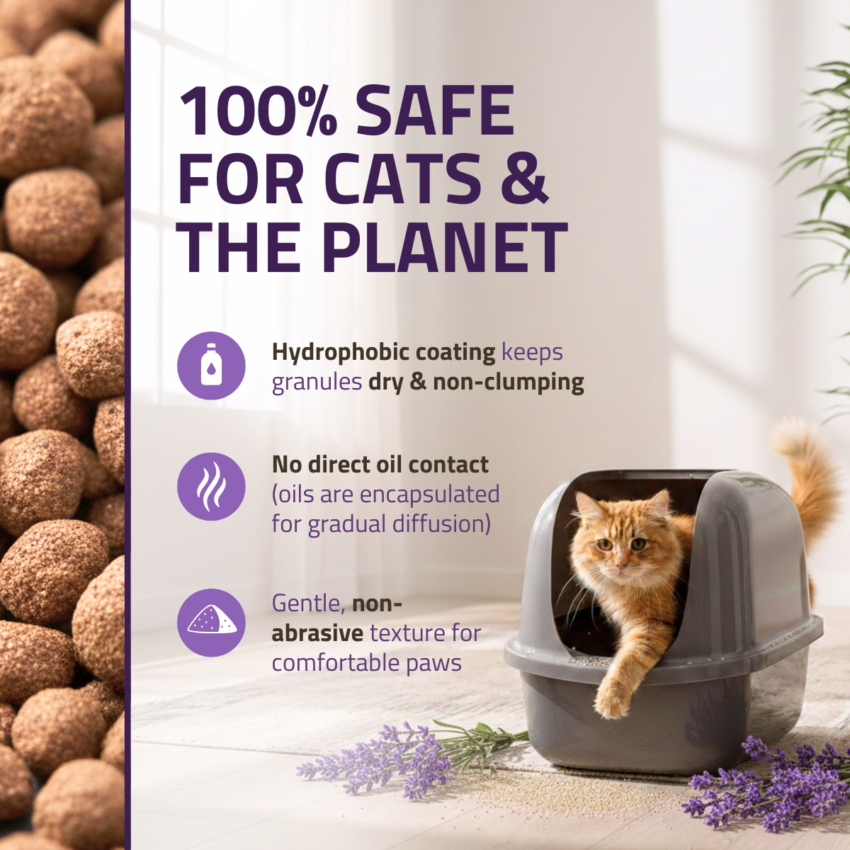 Cat Litter Box Deodorizer, Lavender Slow-Release Granules in a Three Pack for Up to 15 Weeks of Freshness source image 4