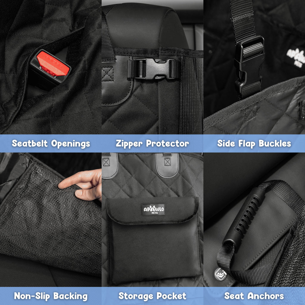 Waterproof Dog Car Seat Cover for Sedans, SUVs and Utes, Four-Way Layout for Left or Right Drive source image 4