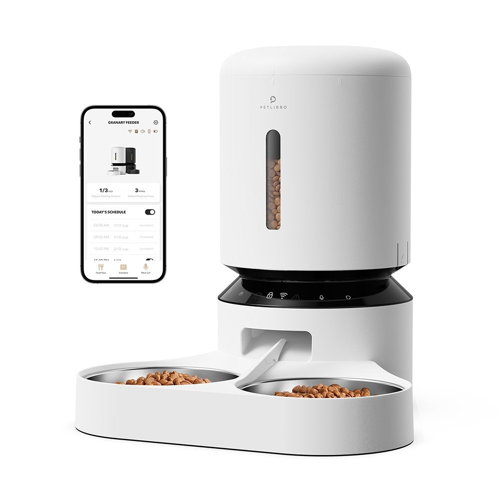 WiFi Automatic Pet Feeder, 5 Liter Timed Food Dispenser with App Scheduling and Single or Dual Bowls source image 4
