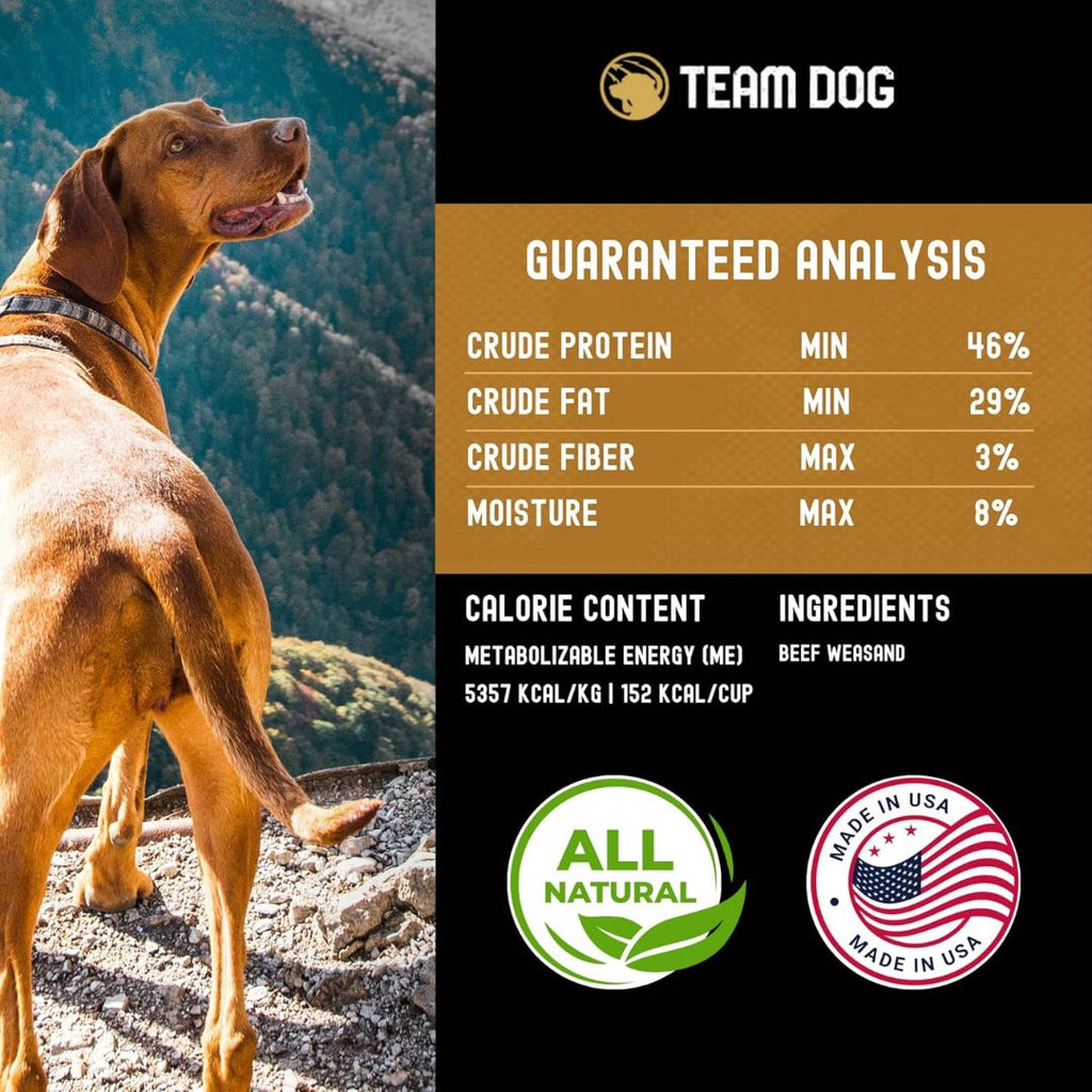 Freeze-Dried Beef Esophagus Dog Chews, Three-Piece Bag of High-Protein Treats for Supervised Chewing source image 4