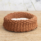 Handwoven Cat Nest Bed, Adjustable Velvety Knotted Design in Five Neutral and Earth-Tone Colors source image 4