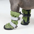 Green Waterproof Dog Rain Boots, Reflective Fleece-Lined Paw Protection for Snow, Salt and Mud source image 4
