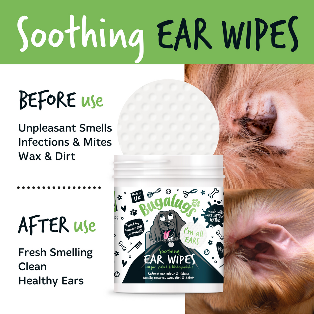 Biodegradable Dog Ear Wipes for Daily Cleaning, 100 Pre-Soaked Pads to Remove Dirt, Wax and Odor source image 4