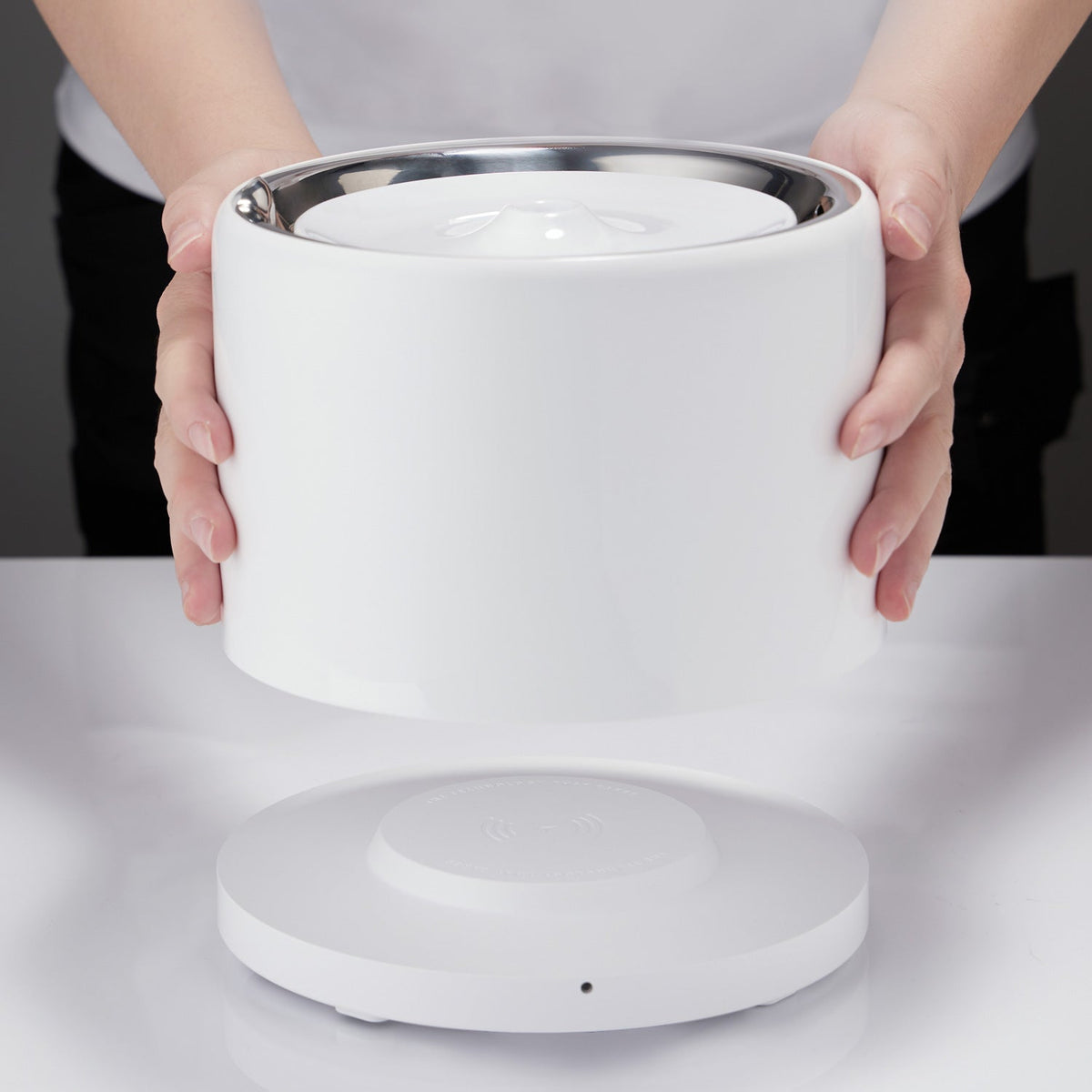 UVC Pet Water Fountain, Four-Stage Filter System Featuring a Wireless Pump and App-Connected Flow Modes source image 4