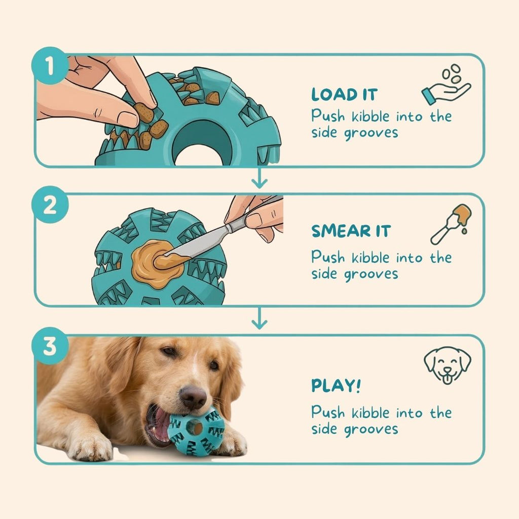 Natural Rubber Treat-Dispensing Dog Toy, Flexible Dental Chew Ball for Fetch in 6 cm and 7 cm Sizes source image 4
