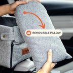 Pet Car Booster Seat and Carrier for Small Pets, Convertible Travel Basket with Safety Tether and Pillow source image 4