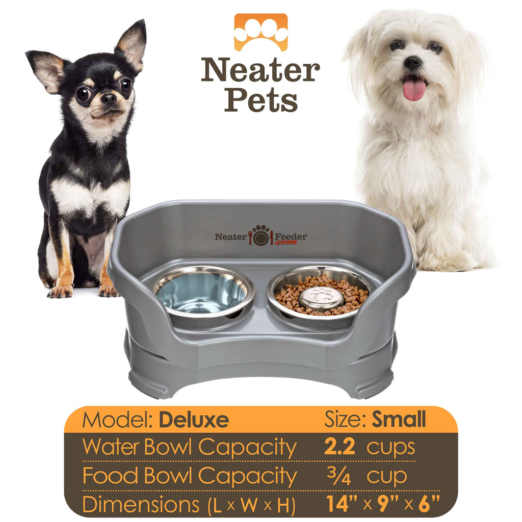 Elevated Slow Feeder Station for Dogs, Stainless Steel Bowl Set and Spill-Catching Basin in Three Sizes source image 4