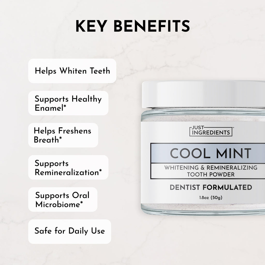 Mint Remineralizing Tooth Powder with Hydroxyapatite for Twice-Daily Cleaning in a 2 oz Jar product image 4