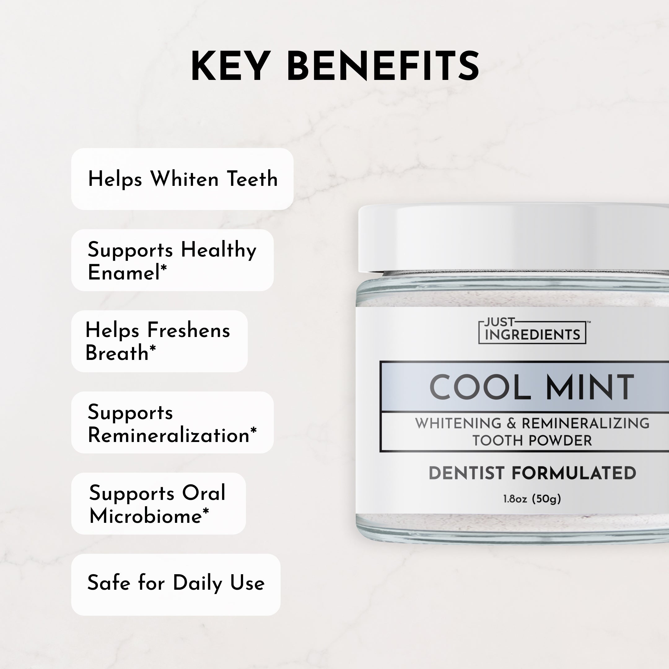 Mint Remineralizing Tooth Powder with Hydroxyapatite for Twice-Daily Cleaning in a 2 oz Jar product image 4