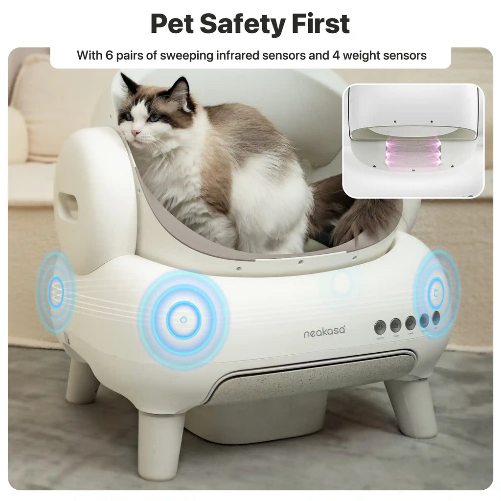 Open-Top Self-Cleaning Cat Litter Box, App-Connected Waste System with Safety Sensors for Cats up to 33 lb source image 4