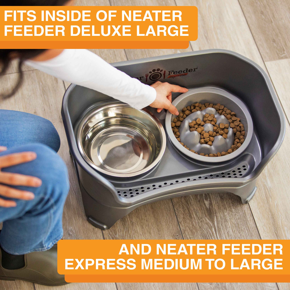Slow Feeder Dog Bowl, Nine-Peak Non-Skid Two-Cup Design for Flat-Faced and Fast-Eating Dogs source image 4