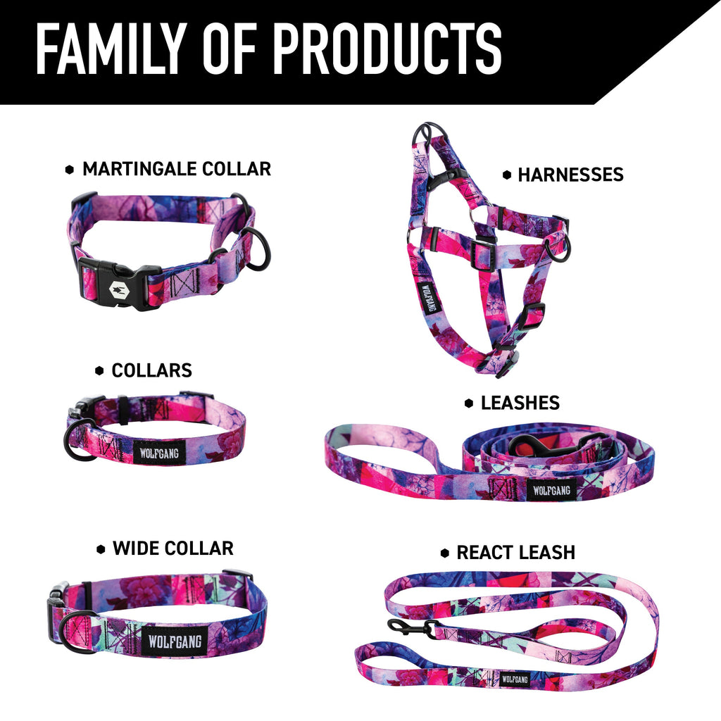 Printed Martingale Dog Collar, Dreamy Watercolor Pattern for Controlled Training Walks in Four Adjustable Sizes source image 4