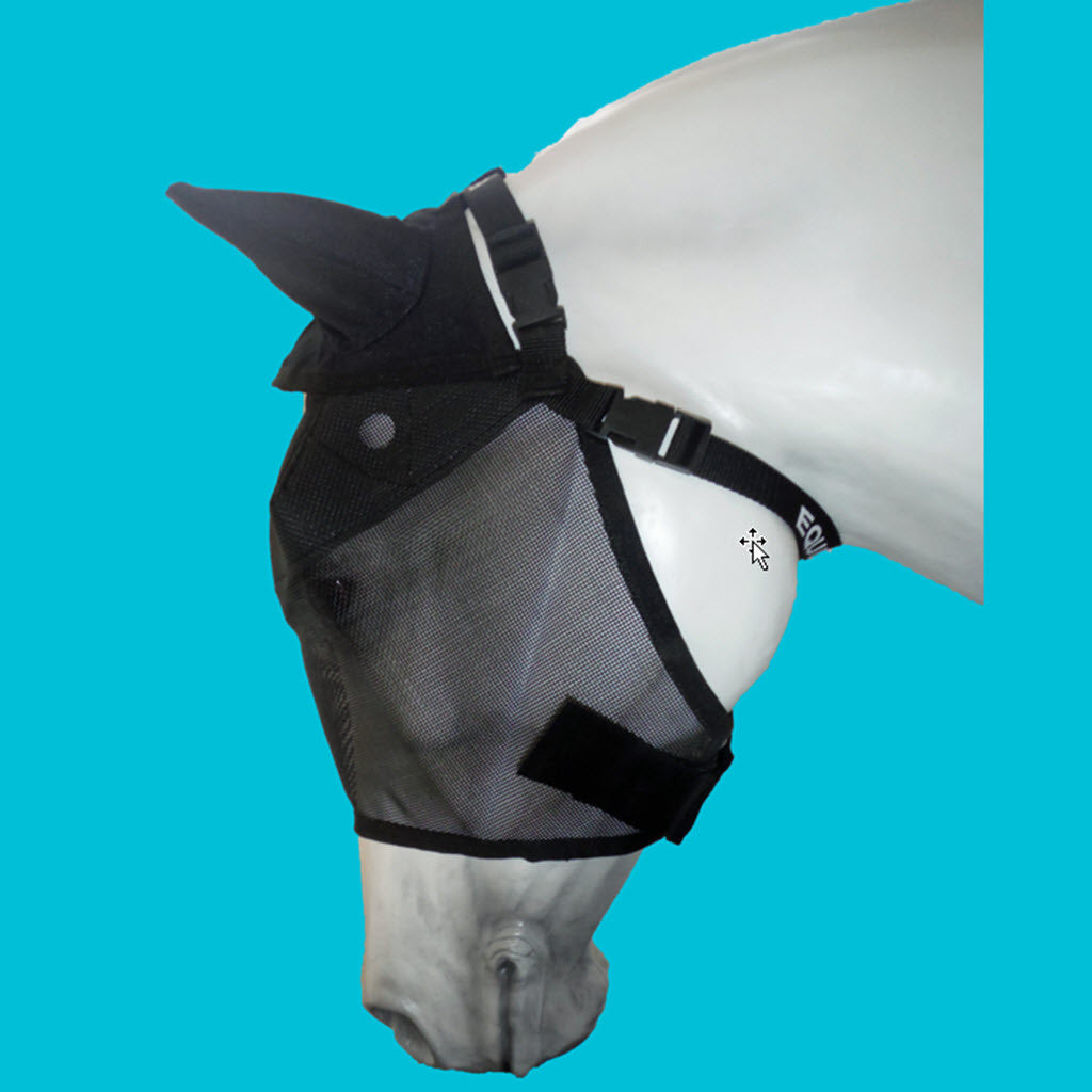 Horse Fly Mask and Ear Protection, 95% UV Eye Shield, Breakaway Clips and Five Sizes from Mini to X-Large source image 4