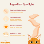 Freeze-Dried Chicken Cat Treats and Meal Topper, Pure Protein Breast Bites for Wet or Dry Food source image 4