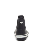Women's Black Rubber Rain Booties for Wet Weather, Featuring Treaded Soles and Easy Pull-On Heel Loops source image 4