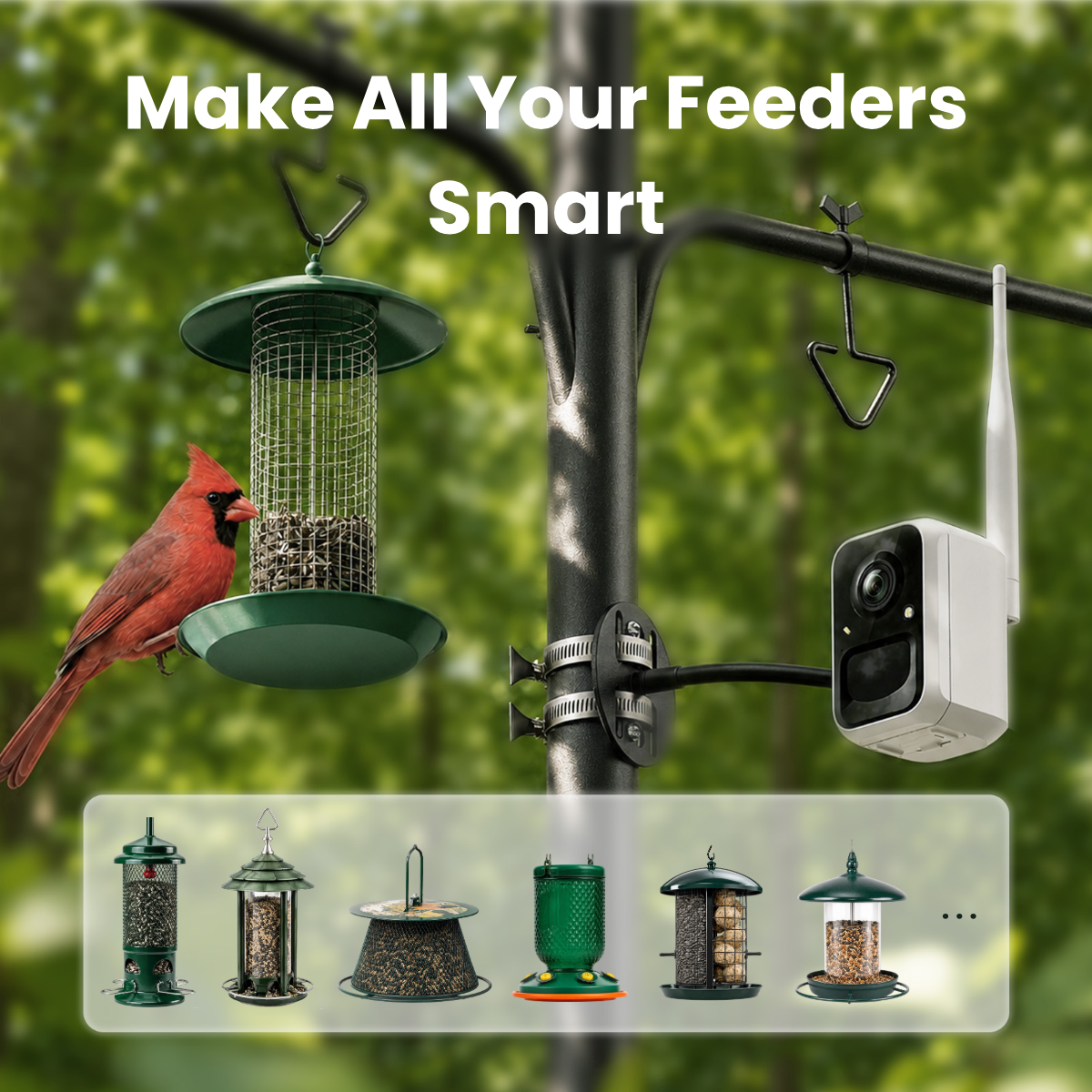 Smart 2K Birdwatching Camera, Wide-Angle Feeder Companion with Bendable Mount for App-Connected Viewing source image 4