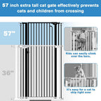 Extra Tall Walk-Through Pet Gate, 57-Inch Pressure-Mounted Steel Barrier in Six Width Ranges source image 4