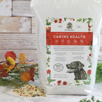 Dr. Harvey's Canine Health Miracle Dog Food Pre-Mix 5lb bag with floral label and dog illustration
