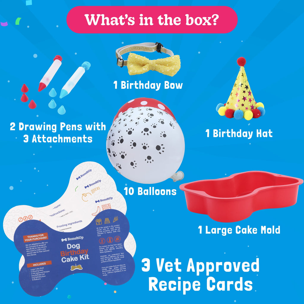 Dog Birthday Cake and Party Kit, Complete Bone-Shaped Baking and Decorating Set for a Special Celebration source image 4