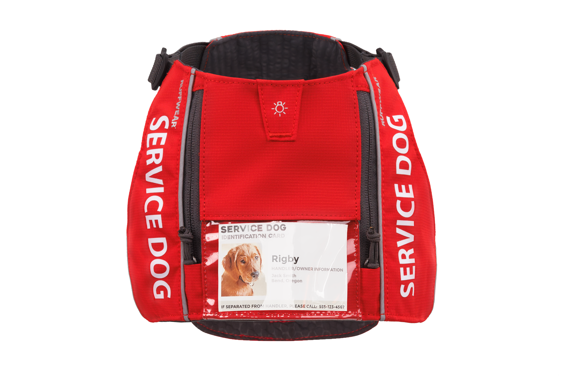 Service Dog Identification Vest, Clear ID Window and Reflective Trim Across Six Size-Color Combinations source image 4