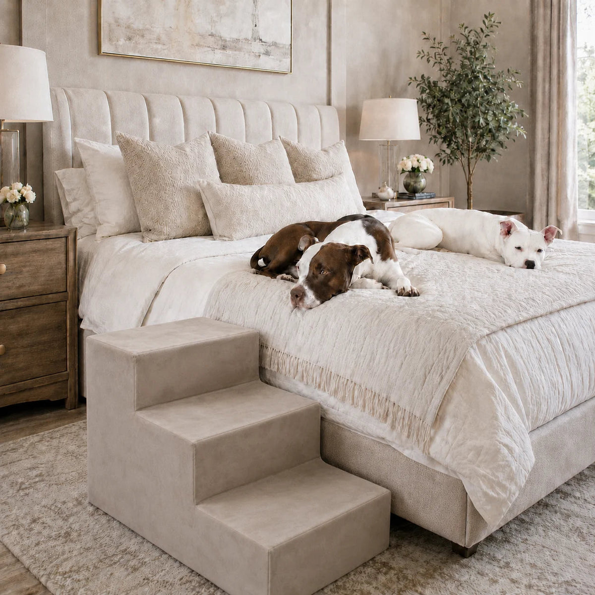 Foam Pet Stairs for Beds and Sofas, Supportive Micro Suede Steps in Three Heights and Four Colors source image 4