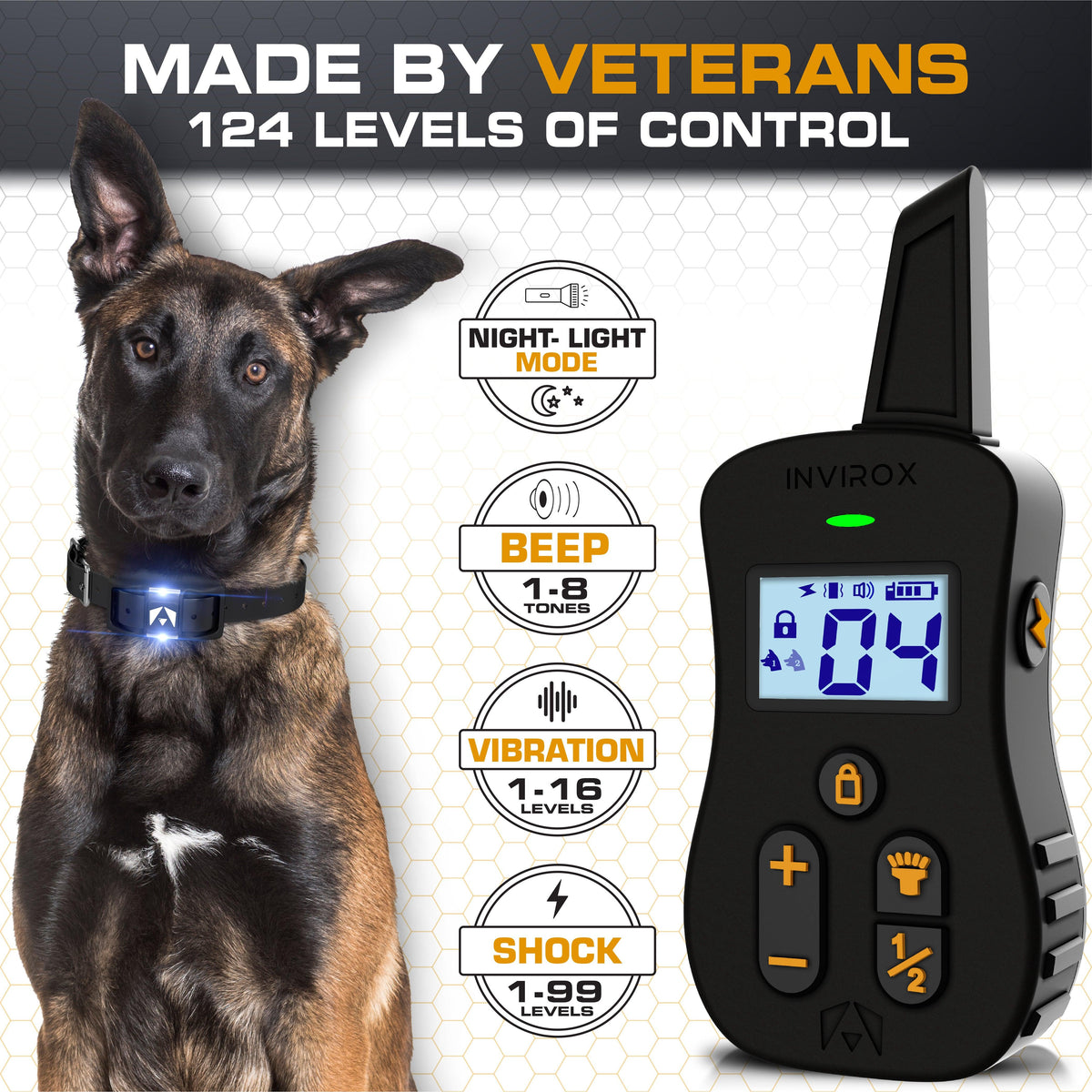 Remote Dog Training Collar for Long-Range Sessions, Waterproof Receiver with 124 Adjustable Levels source image 4