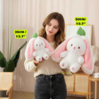 Reversible Bunny Plush Toy Transforming into Strawberry or Carrot Designs in Three Soft Sizes source image 3
