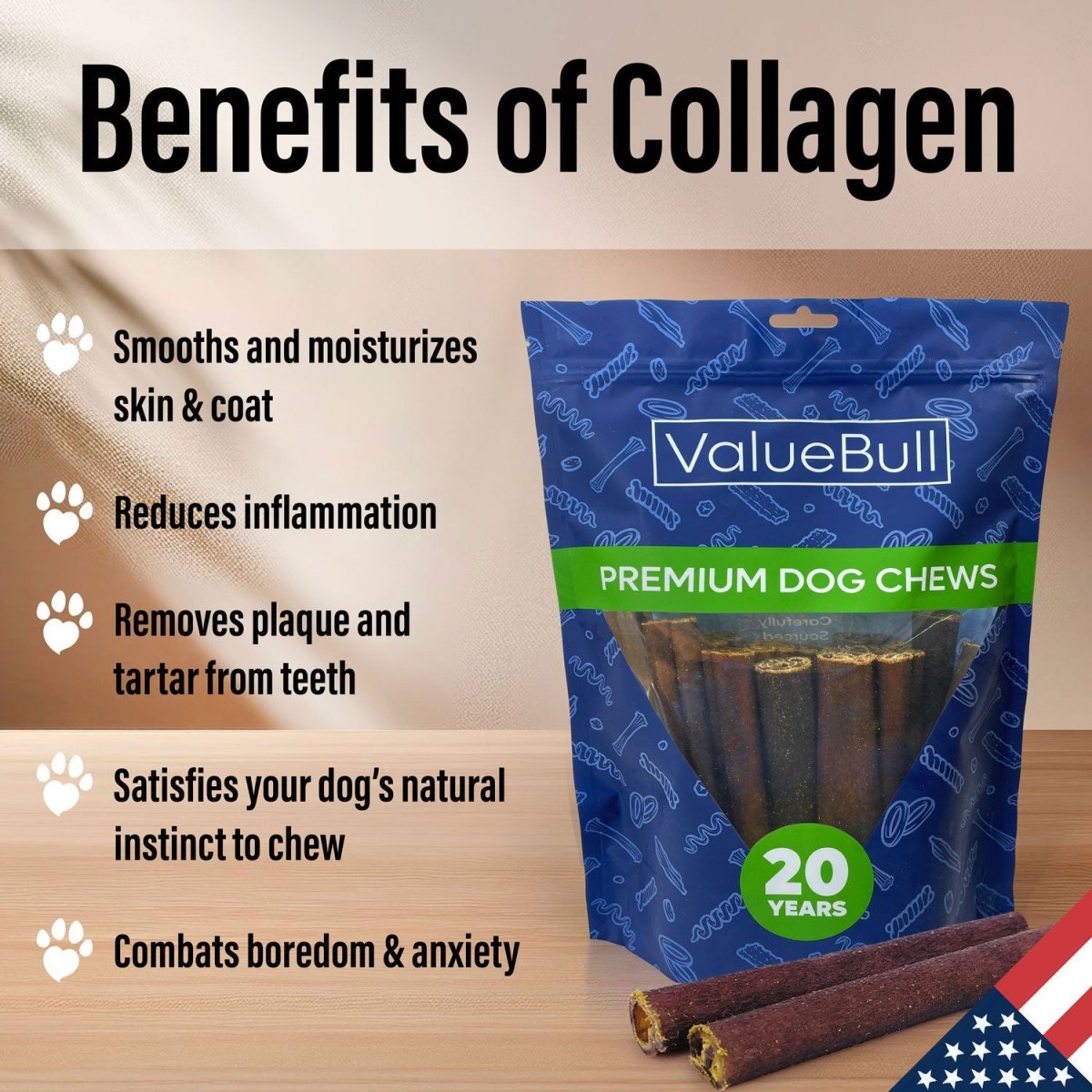 Medium 6-Inch Beef Collagen Dog Chews product image 4