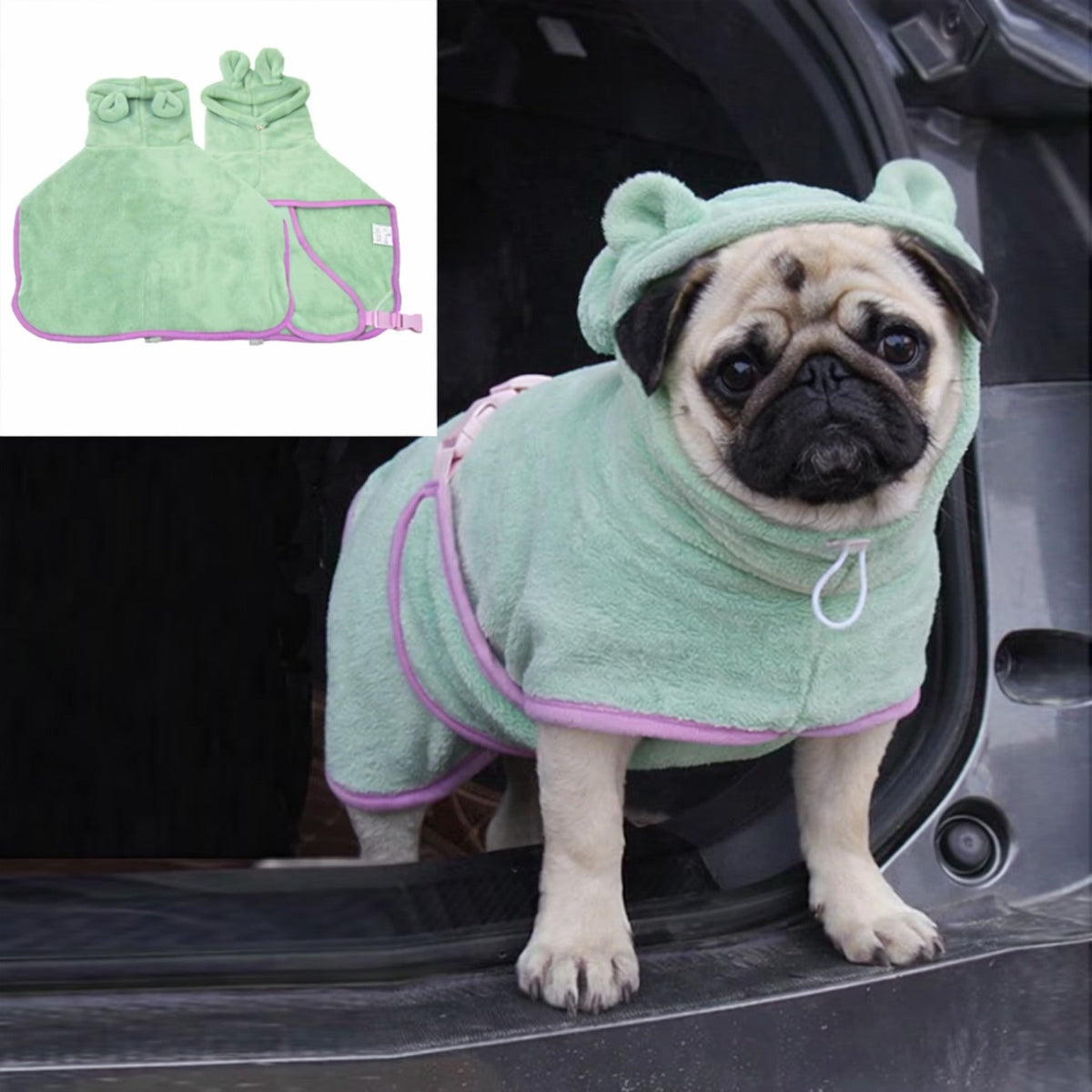 Pug Hooded Bathrobe product image 4