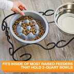 Slow Feeder Dog Bowl, Nine-Peak Non-Skid Two-Cup Design for Flat-Faced and Fast-Eating Dogs source image 5
