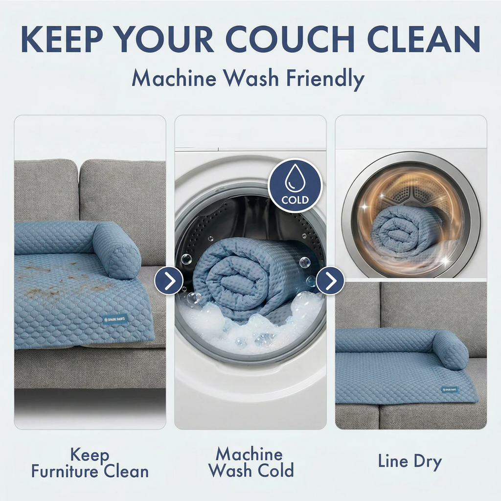 Cooling Dog Bed and Couch Cover Set, Breathable Washable Mat with Non-Slip Base in Multiple Sizes and Patterns source image 5