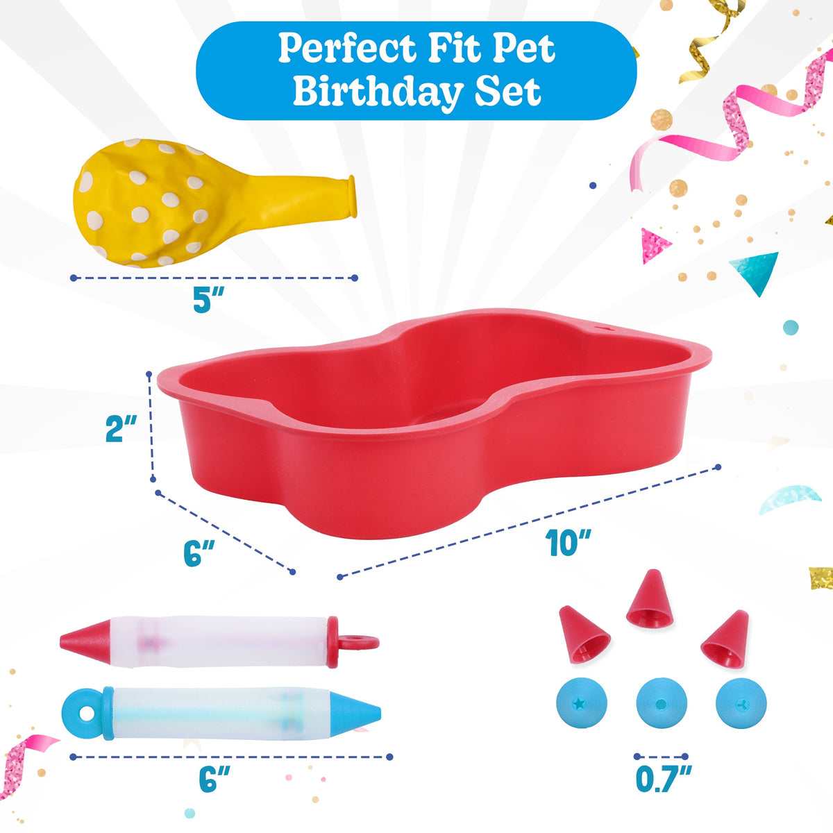 Dog Birthday Cake and Party Kit, Complete Bone-Shaped Baking and Decorating Set for a Special Celebration source image 5