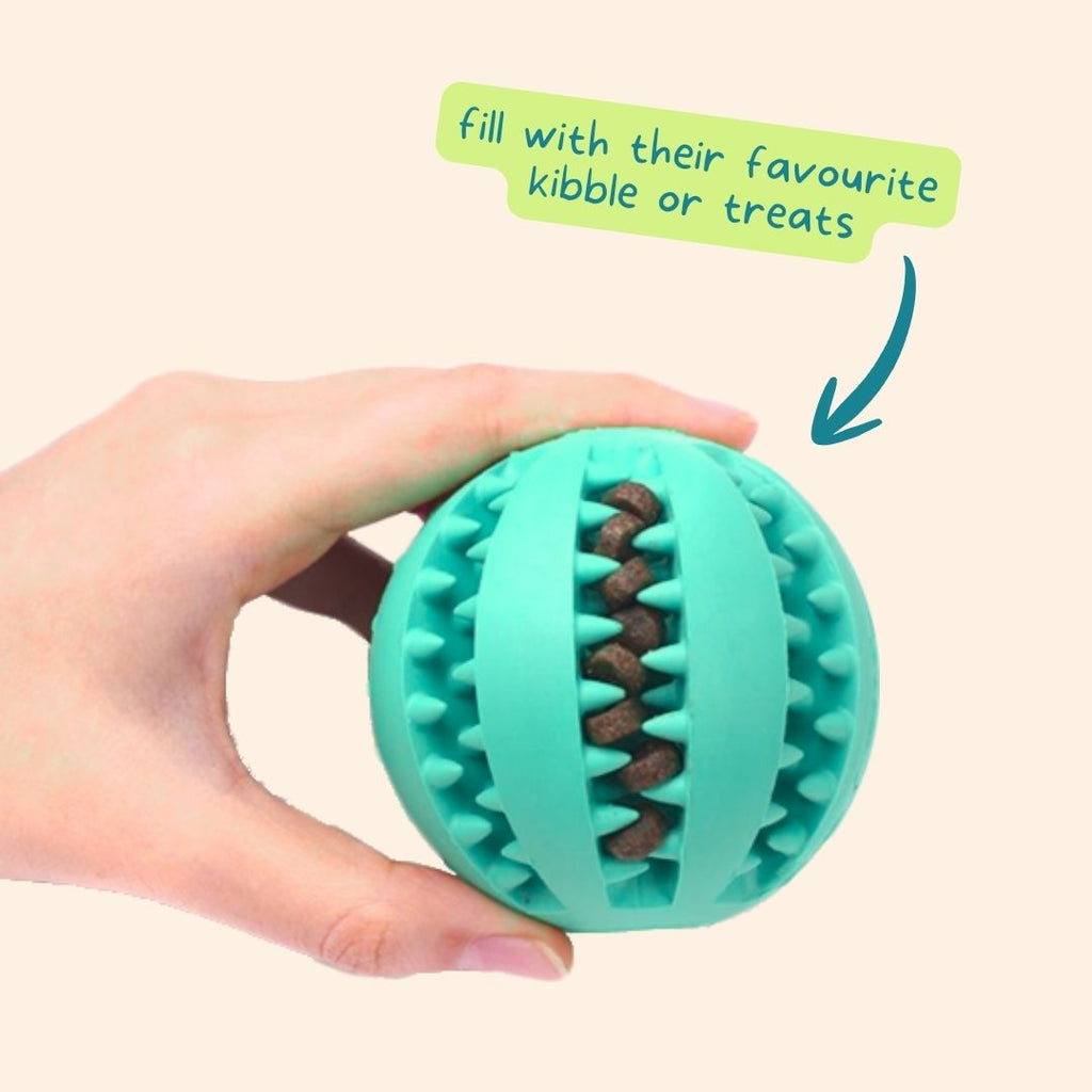 Natural Rubber Treat-Dispensing Dog Toy, Flexible Dental Chew Ball for Fetch in 6 cm and 7 cm Sizes source image 5