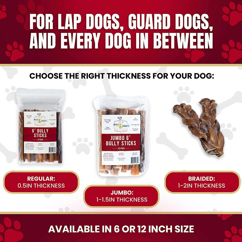 Smoked Bully Sticks for Dogs, 10 to 12 Inch American Beef Chews in 5, 10 and 20 Count Packs source image 5