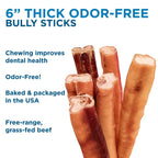Six-Inch Thick Odor-Free Bully Sticks, Single-Ingredient Beef Chews for Medium and Strong Chewers source image 5