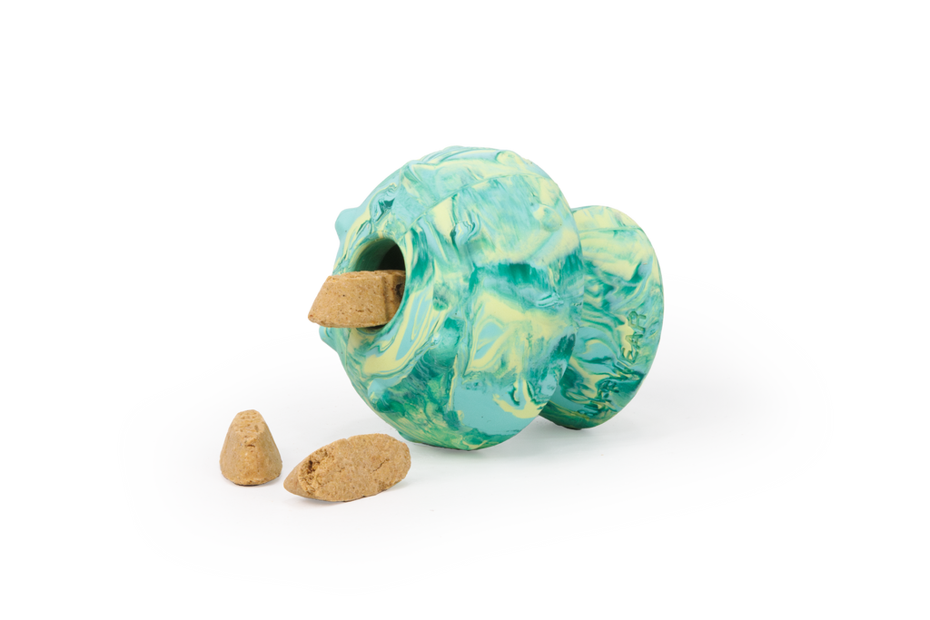 Treat Dispensing Dog Toy, Natural Latex Mushroom Shape for Erratic-Bounce Fetch and Moderate Chewing source image 5