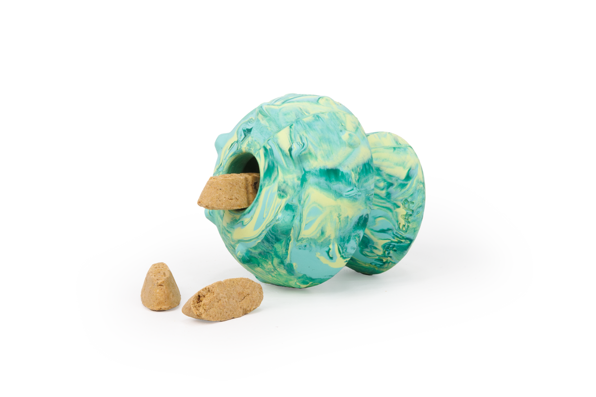 Treat Dispensing Dog Toy, Natural Latex Mushroom Shape for Erratic-Bounce Fetch and Moderate Chewing source image 5