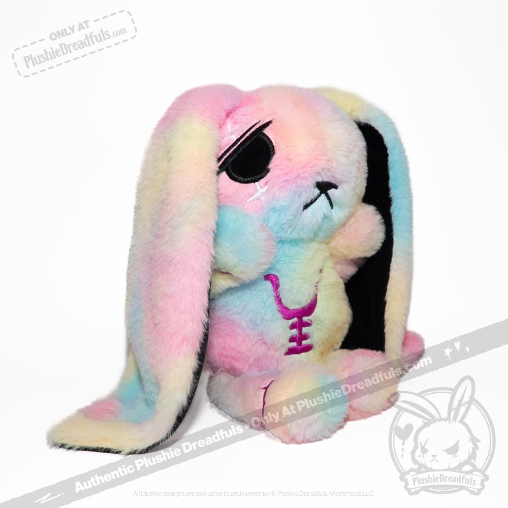 Tie-Dye Anxiety Rabbit Plush Set, 50 cm Character with Two Worry Bunnies Stored Inside the Zippered Body source image 5