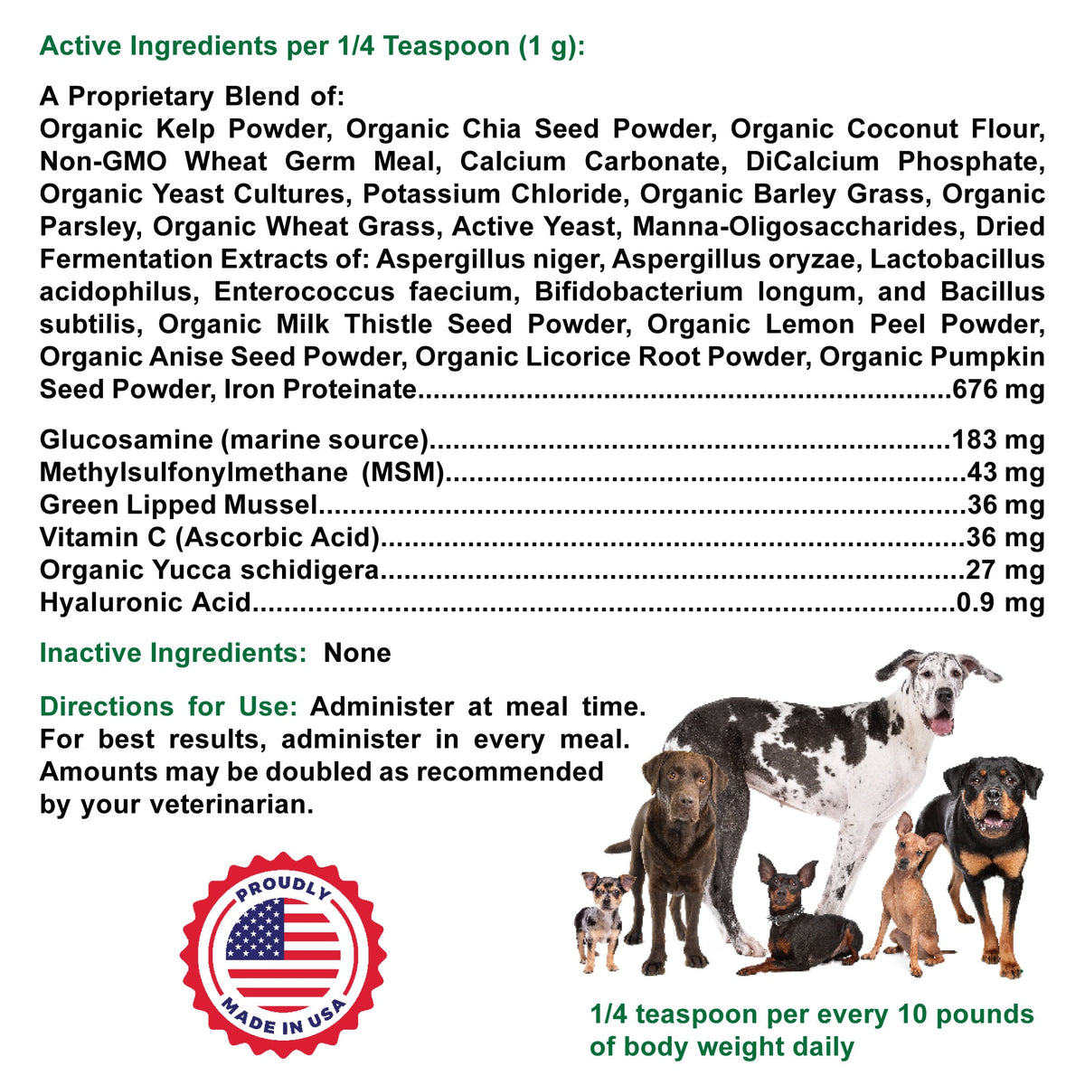 Dog Joint Support Supplement for Daily Mobility, Glucosamine and MSM Powder or Capsule Formats source image 5