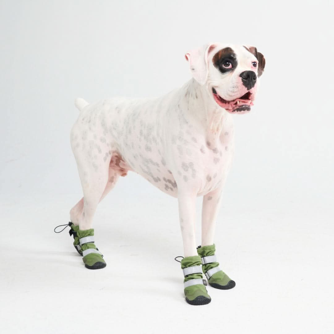 Green Waterproof Dog Rain Boots, Reflective Fleece-Lined Paw Protection for Snow, Salt and Mud source image 5