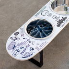 Elevated Double Dog Bowl Stand, Medium Skateboard-Deck Feeder with Two 4-Cup Stainless Steel Bowls source image 5