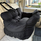 Pet Car Seat and Carrier for Dogs or Cats up to 25 lb, Water-Resistant Oxford Seat with Removable Cushion source image 5