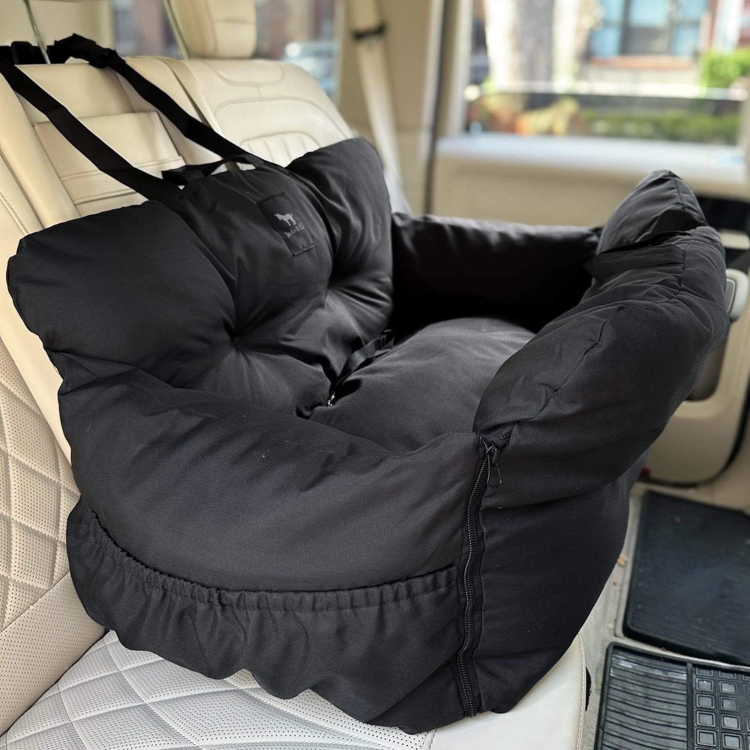 Pet Car Seat and Carrier for Dogs or Cats up to 25 lb, Water-Resistant Oxford Seat with Removable Cushion source image 5