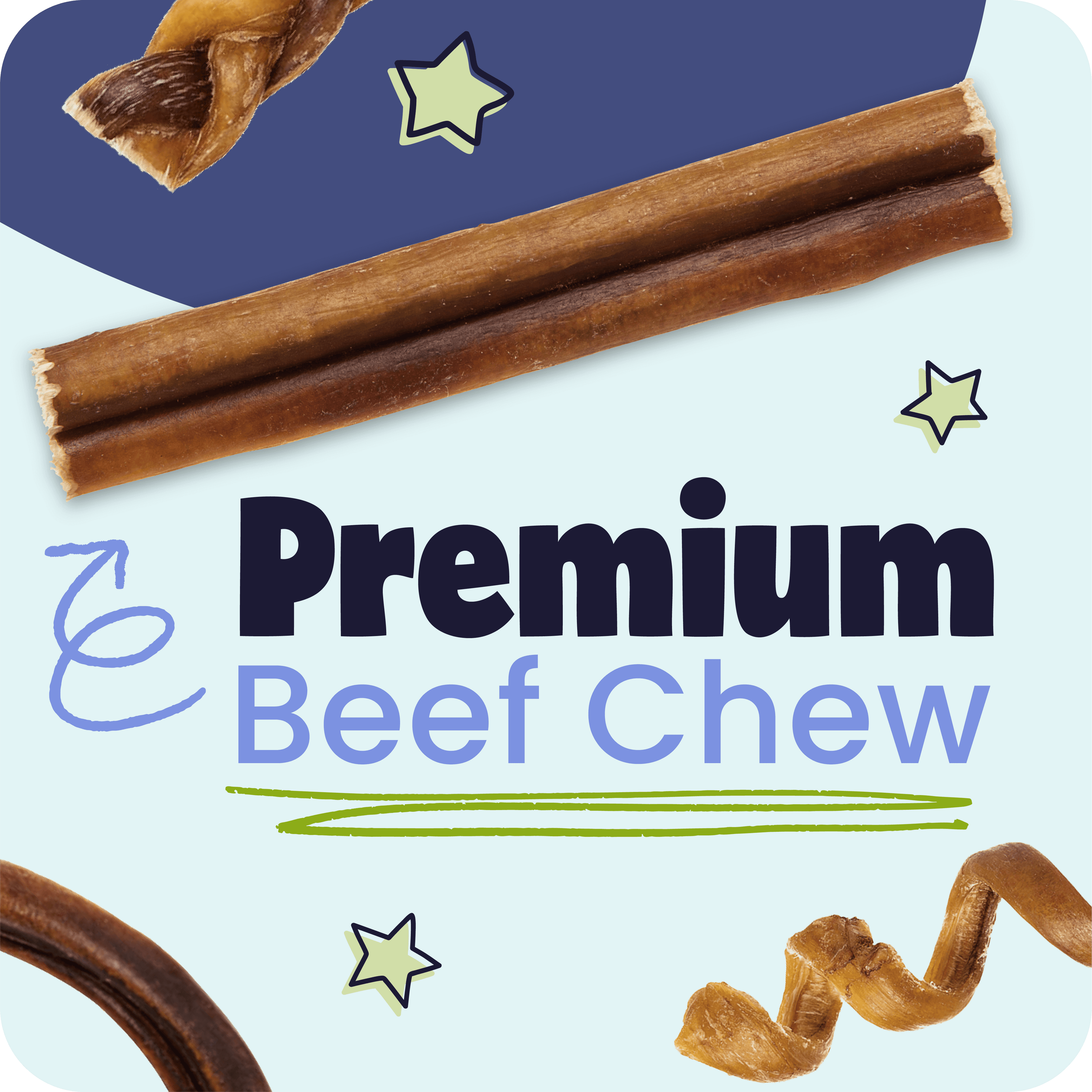 Spiral Bully Sticks for Dogs, Slow-Roasted Beef Pizzle Chews in 3, 10, 25 or 50 Count Packs source image 5