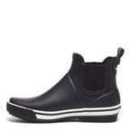 Women's Black Rubber Rain Booties for Wet Weather, Featuring Treaded Soles and Easy Pull-On Heel Loops source image 5