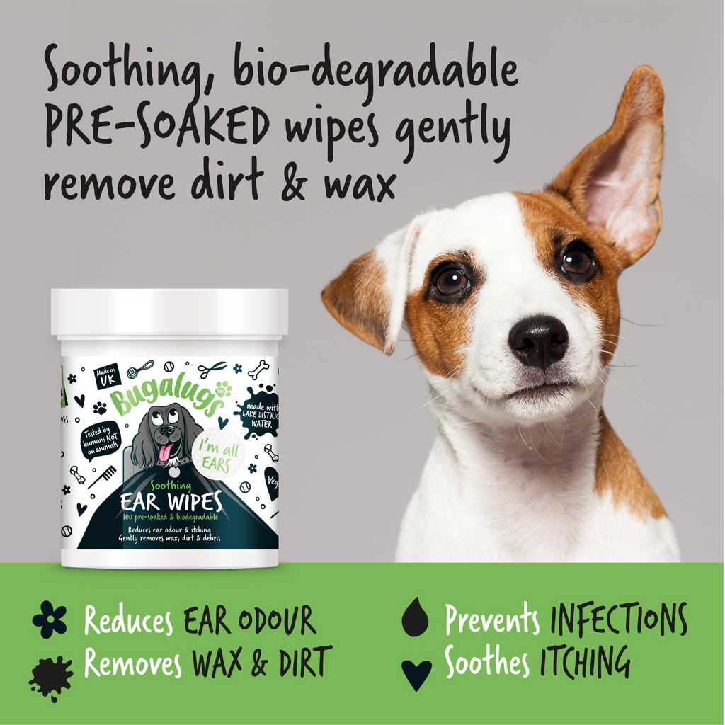 Biodegradable Dog Ear Wipes for Daily Cleaning, 100 Pre-Soaked Pads to Remove Dirt, Wax and Odor source image 5