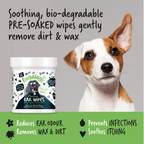 Biodegradable Dog Ear Wipes for Daily Cleaning, 100 Pre-Soaked Pads to Remove Dirt, Wax and Odor source image 5