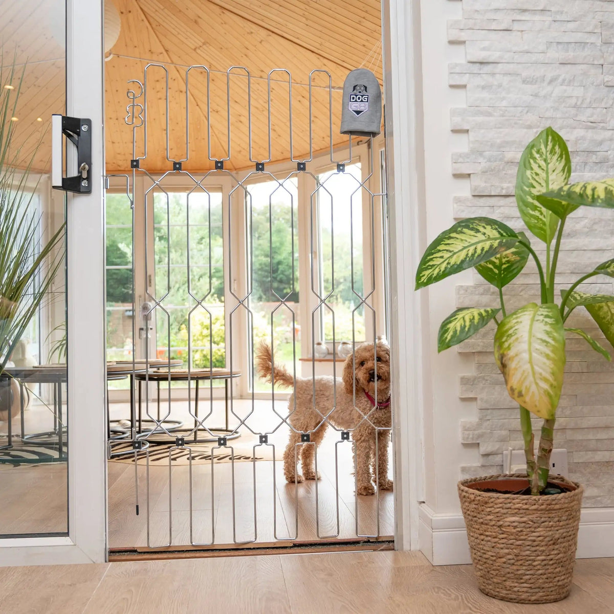 Adjustable Dog Safety Gate for Doorways and Stairs, Fold-Away Steel Design in Three Heights and Width Ranges source image 5